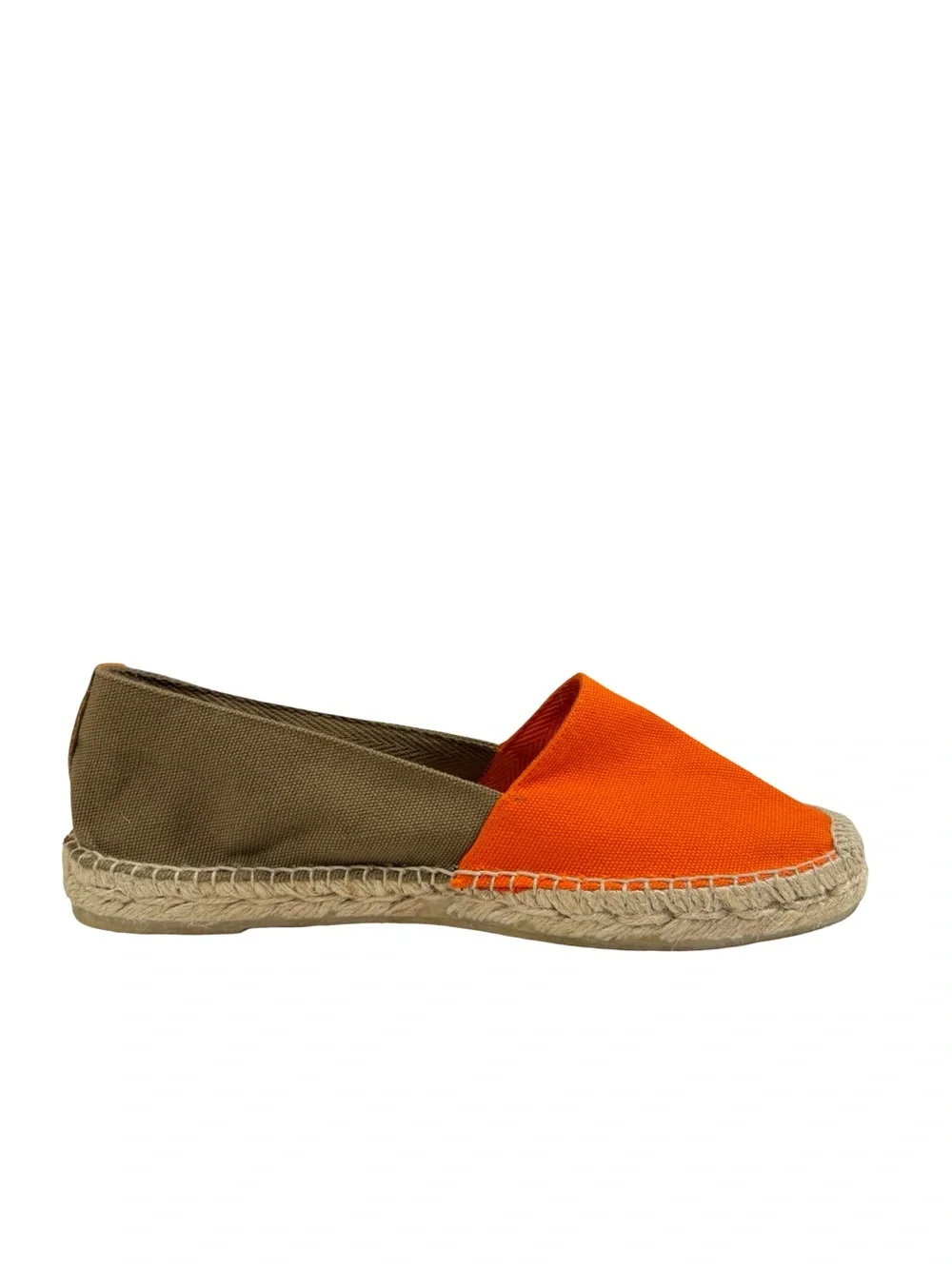 Tory Burch Espadrille Flats Womens Sz 8 Canvas Colorblock Orange Summer Resort